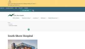 
							         South Shore Hospital | South Shore Health								  
							    