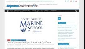 
							         South Tyneside College – Ships Cook Certificate |								  
							    