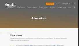 
							         South University Admissions								  
							    