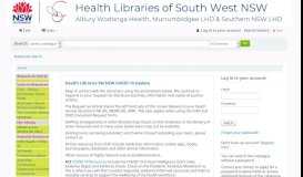 
							         South West NSW Health Services Libraries catalogue								  
							    