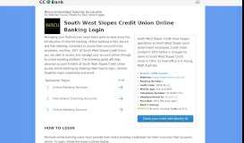 
							         South West Slopes Credit Union Online Banking Login - CC ...								  
							    