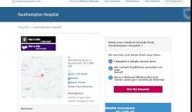 
							         Southampton Hospital | MedicalRecords.com								  
							    