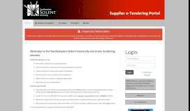 
							         Southampton Solent University Tendering Site - Home								  
							    