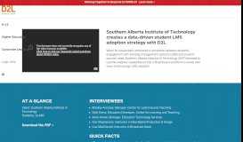 
							         Southern Alberta Institute of Technology | Customer ... - D2L.com								  
							    