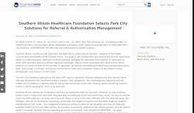 
							         Southern Illinois Healthcare Foundation Selects Park City Solutions for ...								  
							    