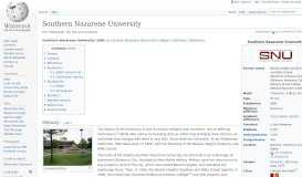 
							         Southern Nazarene University - Wikipedia								  
							    