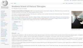 
							         Southern School of Natural Therapies - Wikipedia								  
							    