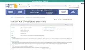 
							         Southern Utah University Early Intervention - Utah Medical Home Portal								  
							    