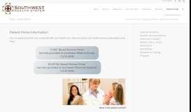 
							         Southwest Medical Group Patient Portal - Southwest Health System								  
							    