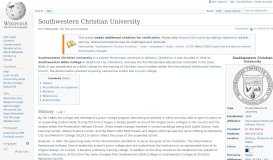 
							         Southwestern Christian University - Wikipedia								  
							    