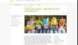 
							         Spaß am Lesen – und das im DaF-Unterricht? - Goethe-Institut ...								  
							    