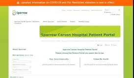 
							         Sparrow Carson Hospital Patient Portal - Sparrow Health System								  
							    