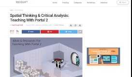 
							         Spatial Thinking & Critical Analysis: Teaching With Portal 2								  
							    