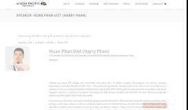 
							         Speaker: Hoan Phan Viet (Harry Phan) - ATD 2019 Asia Pacific ...								  
							    