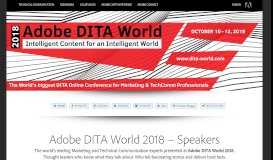 
							         Speakers - Adobe DITA World 2018								  
							    