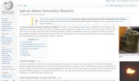 
							         Special Atomic Demolition Munition - Wikipedia								  
							    