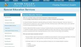 
							         Special Education Services - River Valley Local Schools								  
							    