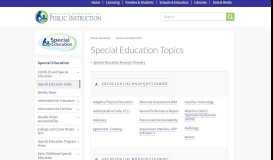 
							         Special Education Topics | Wisconsin Department of Public Instruction								  
							    