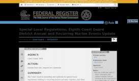 
							         Special Local Regulations; Eighth Coast Guard ... - Federal Register								  
							    
