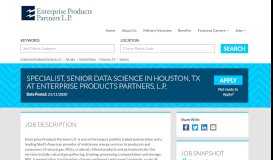 
							         Specialist, Senior Systems in Houston, TX at Enterprise Products ...								  
							    