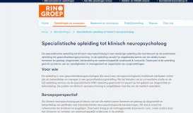 
							         Specialistische opleiding tot klinisch neuropsycholoog - RINO Groep								  
							    