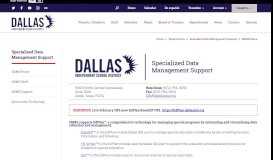 
							         Specialized Data Management Support / SDMS Home - Dallas ISD								  
							    