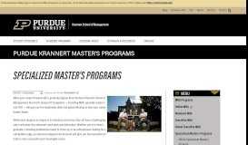 
							         Specialized Master's Programs - Purdue Krannert								  
							    