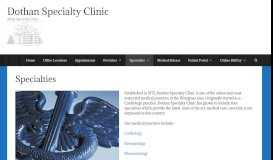 
							         Specialties – Dothan Specialty Clinic								  
							    
