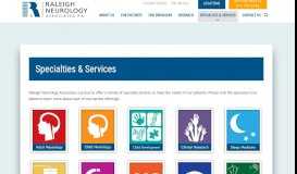 
							         Specialties & Services – Raleigh Neurology Associates								  
							    