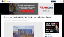 
							         Spectrum Health Adds Mobile Access to Patient Portal – CBS Detroit								  
							    
