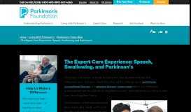 
							         speech-language pathology - Parkinson's Foundation: Better Lives ...								  
							    