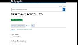 
							         SPEEDWAY PORTAL LTD - Officers (free information from Companies ...								  
							    