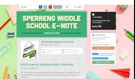 
							         Sperreng Middle School E-Note | Smore Newsletters for Education								  
							    