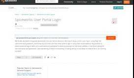 
							         Spiceworks User Portal Login - Spiceworks General Support ...								  
							    