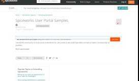 
							         Spiceworks User Portal Samples - Extending Spiceworks - Spiceworks ...								  
							    