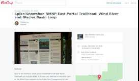 
							         Spike/Snowshoe RMNP East Portal Trailhead: Wind River and Glacier ...								  
							    