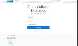 
							         Spirit Cultural Exchange: Support Center Login								  
							    