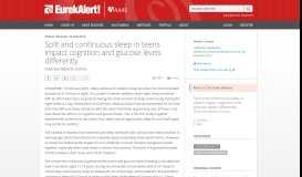 
							         Split and continuous sleep in teens impact cognition and glucose ...								  
							    