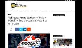 
							         Splitgate: Arena Warfare – “Halo + Portal” online shooter launches ...								  
							    