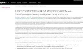 
							         Splunk veröffentlicht App für Enterprise Security 2.0								  
							    
