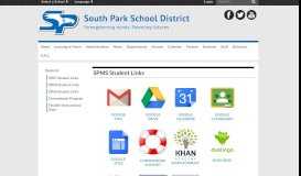 
							         SPMS Student Links - South Park School District								  
							    