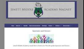
							         Sponsers and Donors – Jewett Middle Academy Magnet								  
							    