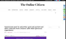 
							         Sponsored post to advertise govt job portal met with criticism from ...								  
							    