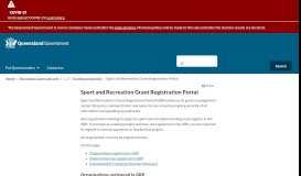 
							         Sport and Recreation Grant Registration Portal - Queensland ...								  
							    