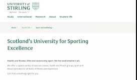 
							         Sport and wellbeing | Student life | University of Stirling								  
							    