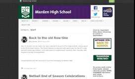 
							         Sport | Marden High School | Page 3								  
							    