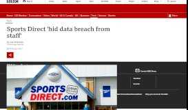 
							         Sports Direct 'hid data breach from staff' - BBC News								  
							    