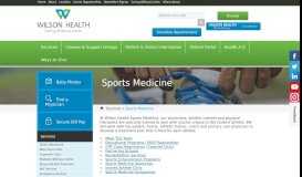 
							         Sports Medicine | Wilson Health								  
							    