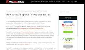 
							         Sportz TV IPTV - Fire Stick Tricks								  
							    