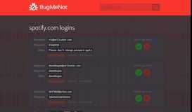 
							         spotify.com passwords - BugMeNot								  
							    